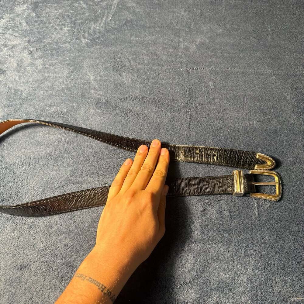 Onyx By Brighton Lizard Print Belt Size 34 Black